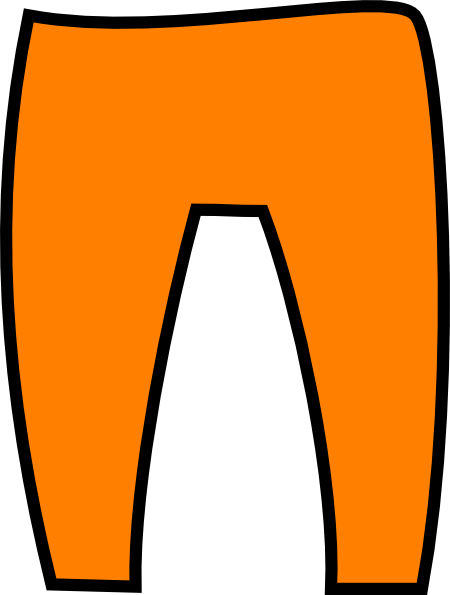Orange Trousers Clip Art - Orange Trousers Clipart (450x595)