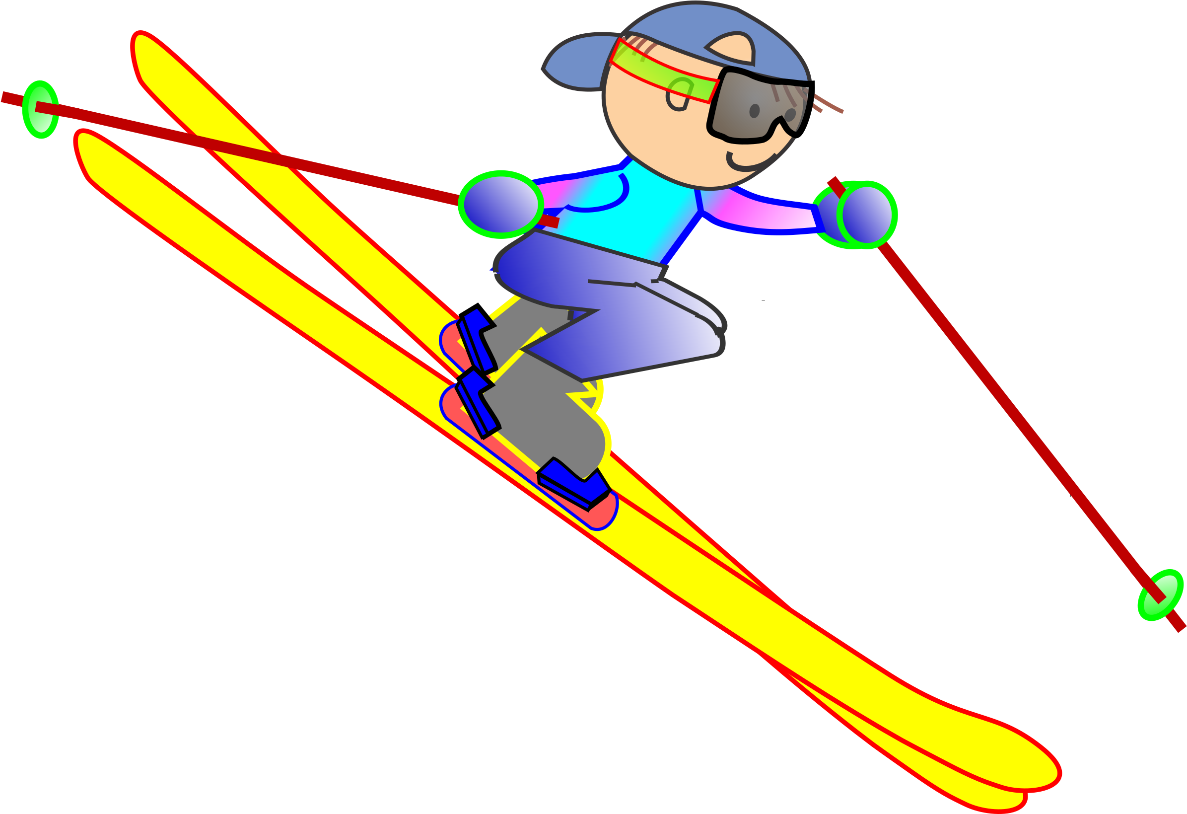 Clipart - Skier Clip Art Free (2400x1638)