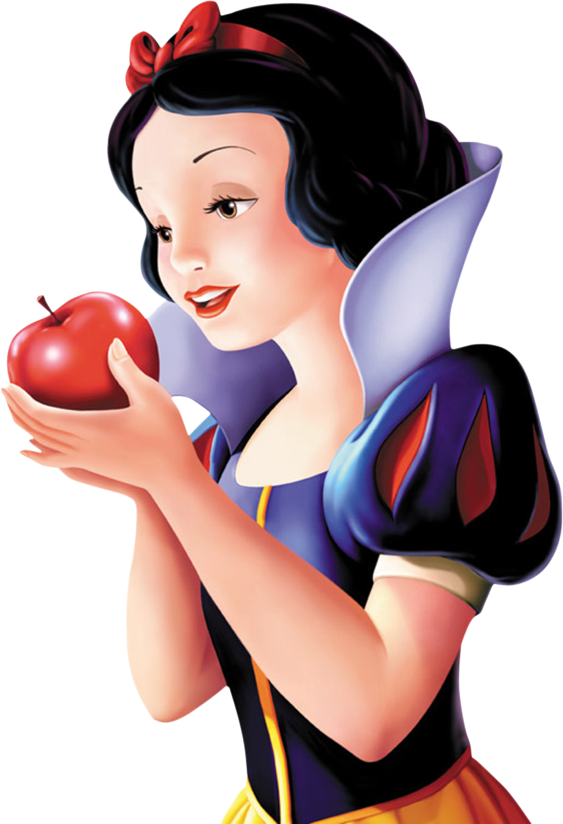 Snow White And The Seven Dwarfs Queen Apple - Snow White Eating Apple (563x824)