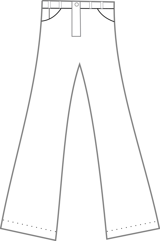 Pants - Clipart - Black - And - White - صور تلوين بنطلون (532x800)