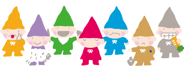 Sanrio Characters Seven Silly Dwarfs Image004 - Cartoon (653x254)