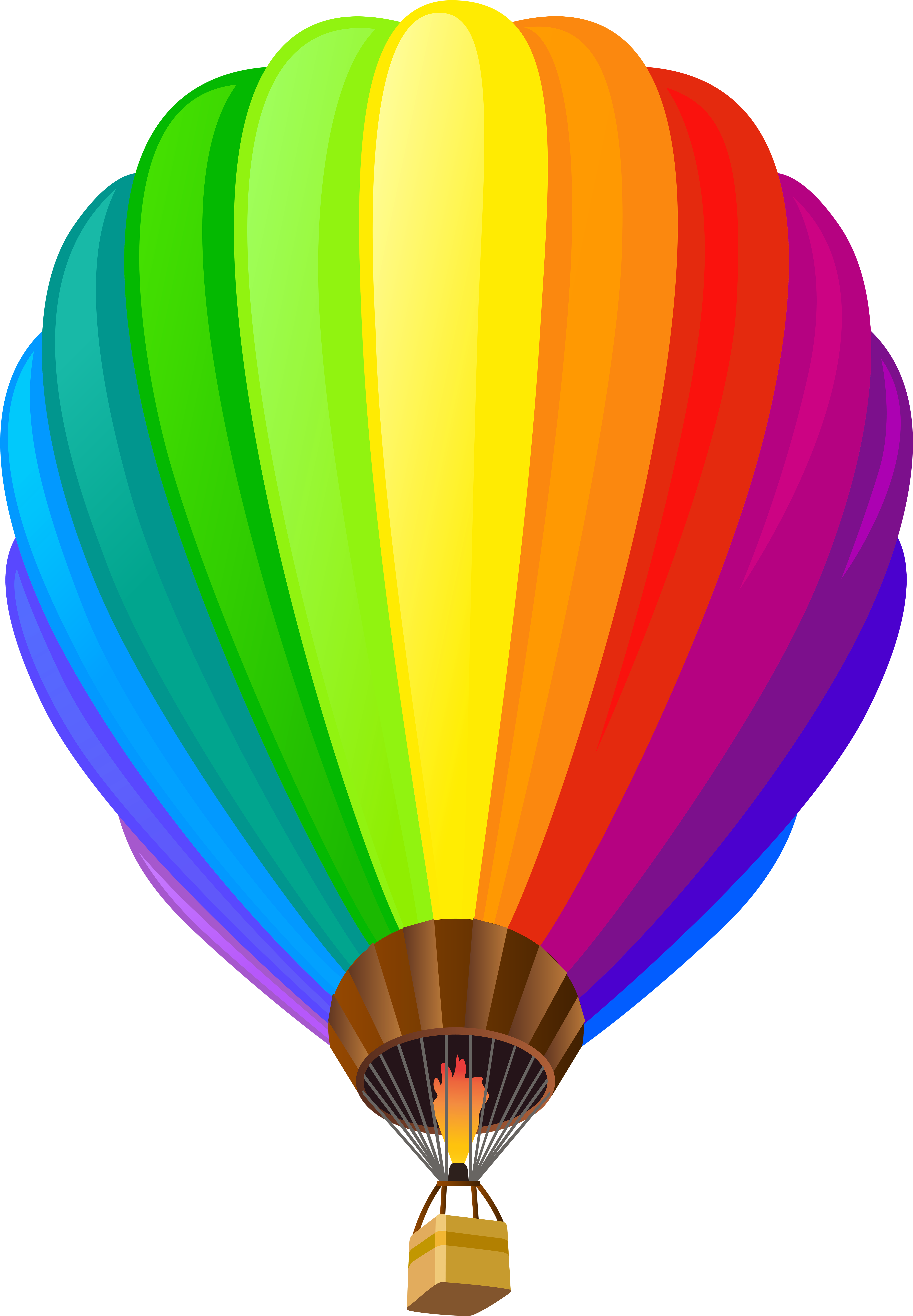 0, - Hot Air Balloon Png Rainbow Color (480x693)
