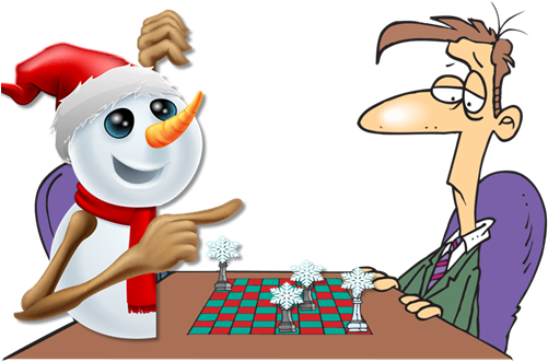 Doesn't Changing The Forecast, During A Winter Storm, - Christmas Snowman Pointing Greeting Card (500x344)