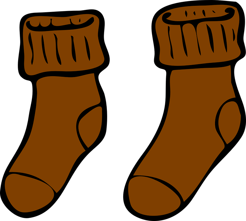 Socks Winter Christmas Socks Brown Clothin - Socks Clip Art (801x720)