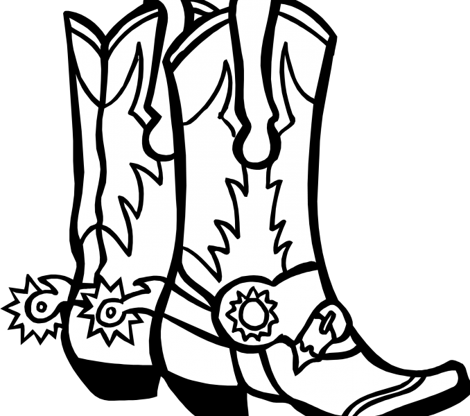 How To Draw Cowboy Boots Kids Coloring - Cowboy Hat Coloring Page (678x600)