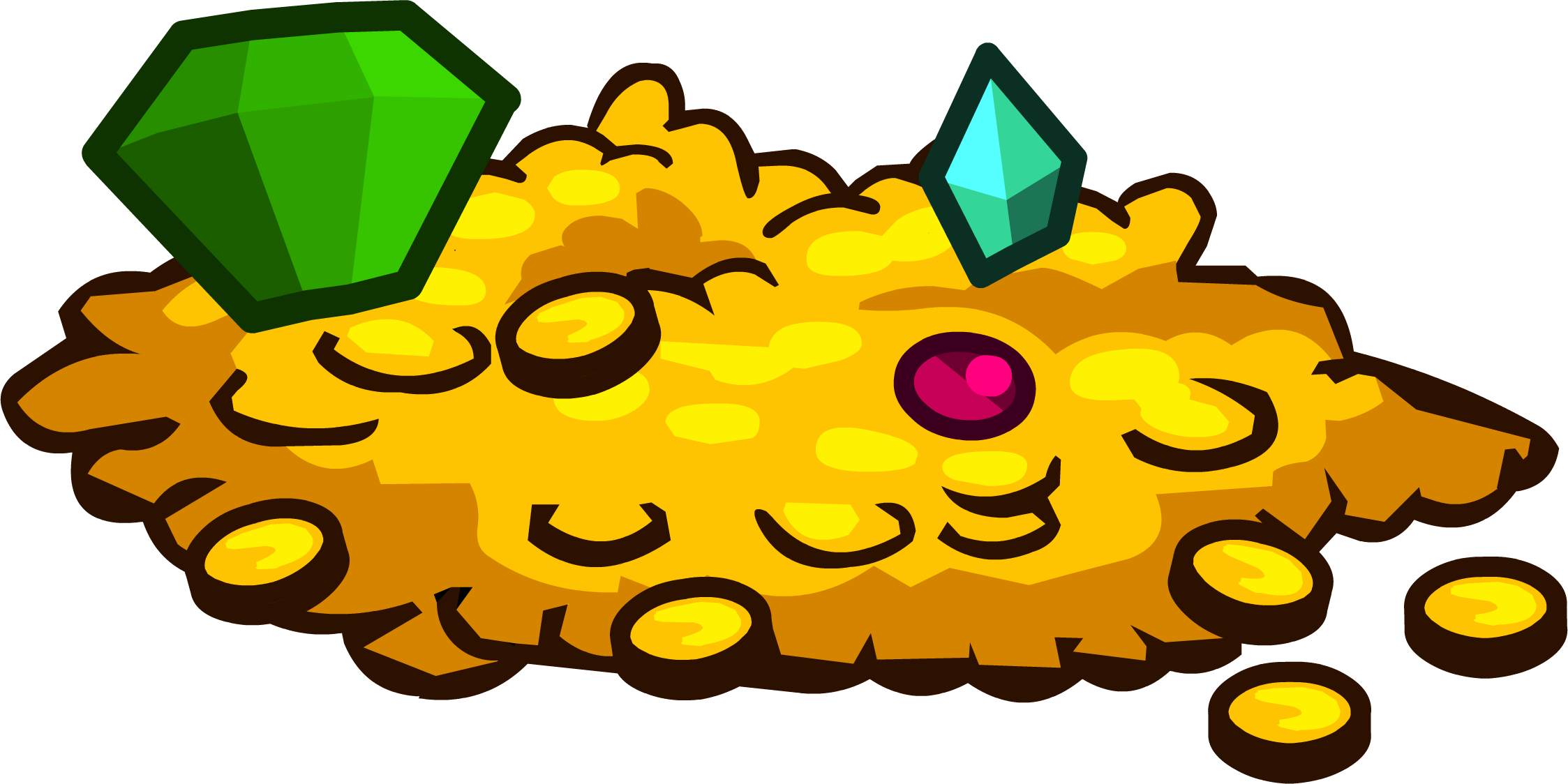 Dragon's Gold - Club Penguin Gold Furniture (2247x1124)
