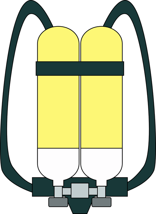 Free Vector Graphic Oxygen Cylinders Apparatus Image - Breathing Apparatus Clipart (527x720)