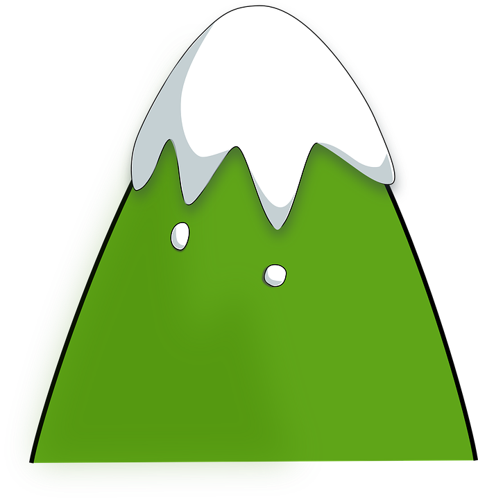Mountain Clipart Cute - Green Mountain Clipart (689x720)