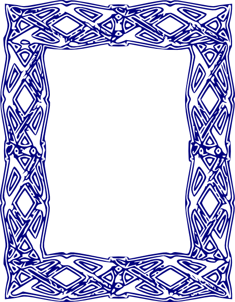 Dark Blue Clipart Frame - Frame Outline (462x594)