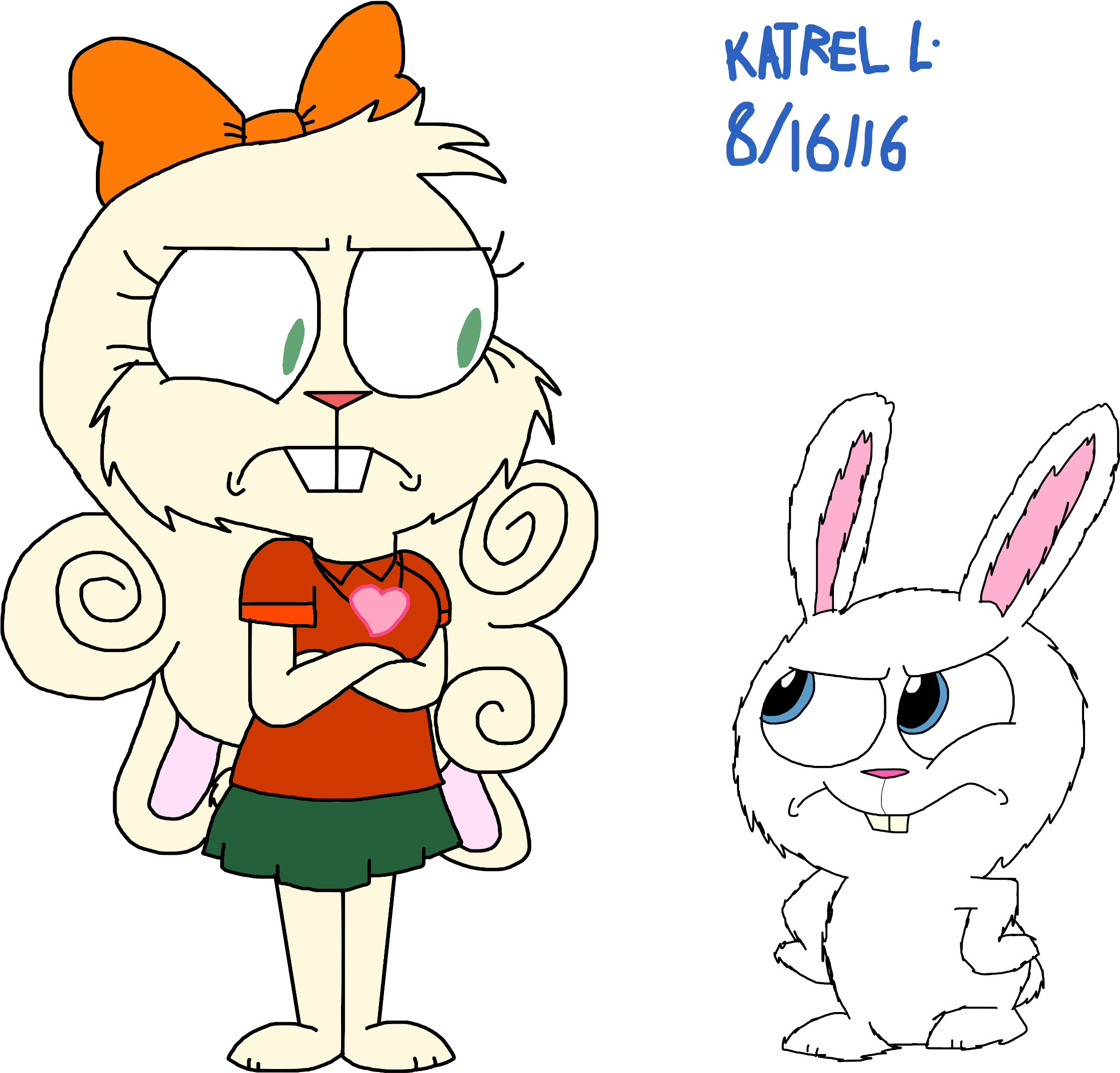 Sarah Meets Snowball By Bloodstainthecaninex Sarah - Cartoon (3220x2220)