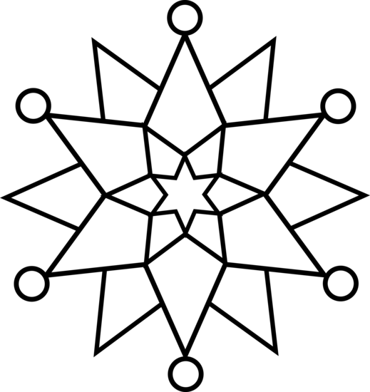 12 Best Photos Of Snowflake Line Clipart - Christmas Decorations In Black And White (966x1024)