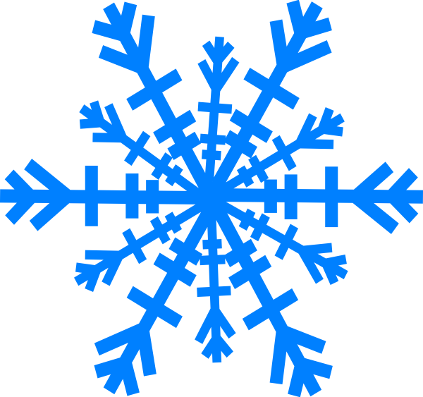 Snowflake Clip Art - Blue Snowflake Silhouette Pngs (600x563)