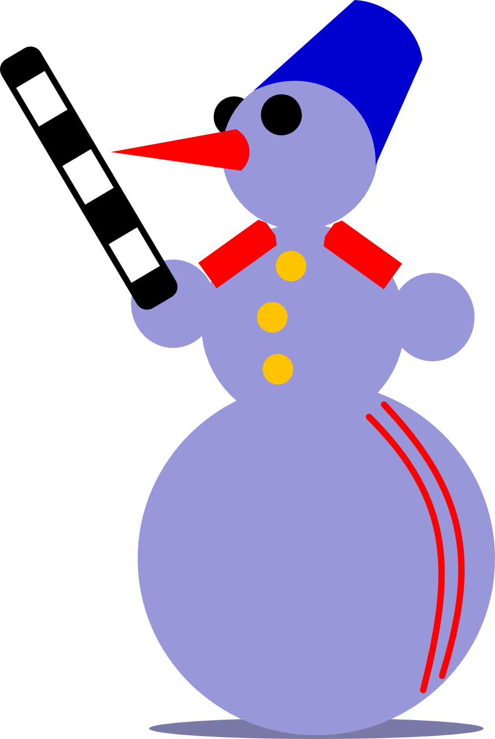 Snowman Traffic Cop By Rones Clipart By Rones - Emo Snowman Png (999x1490)