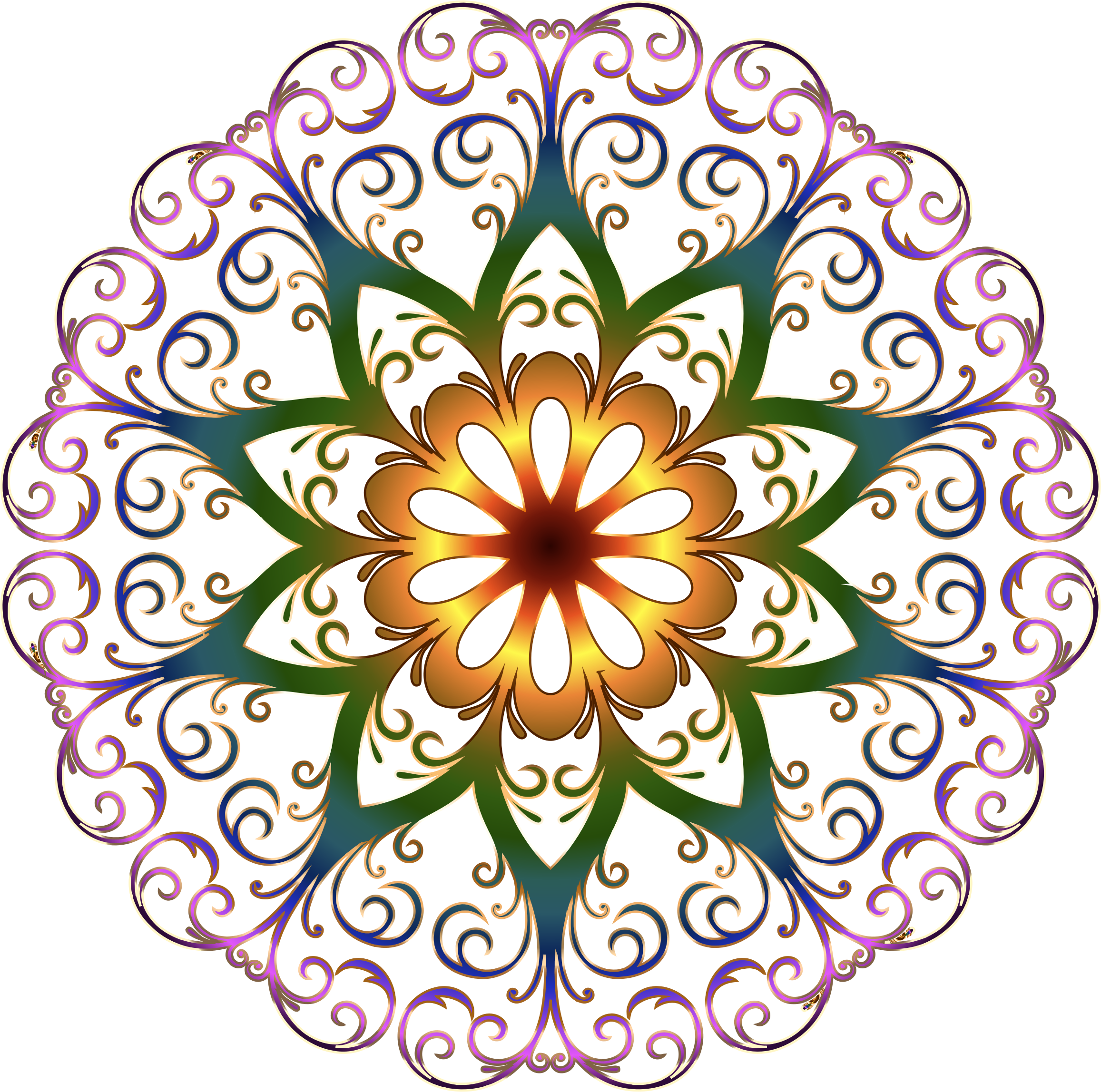 Flourish Snowflake No Background - Floral Round Design Png (2314x2296)