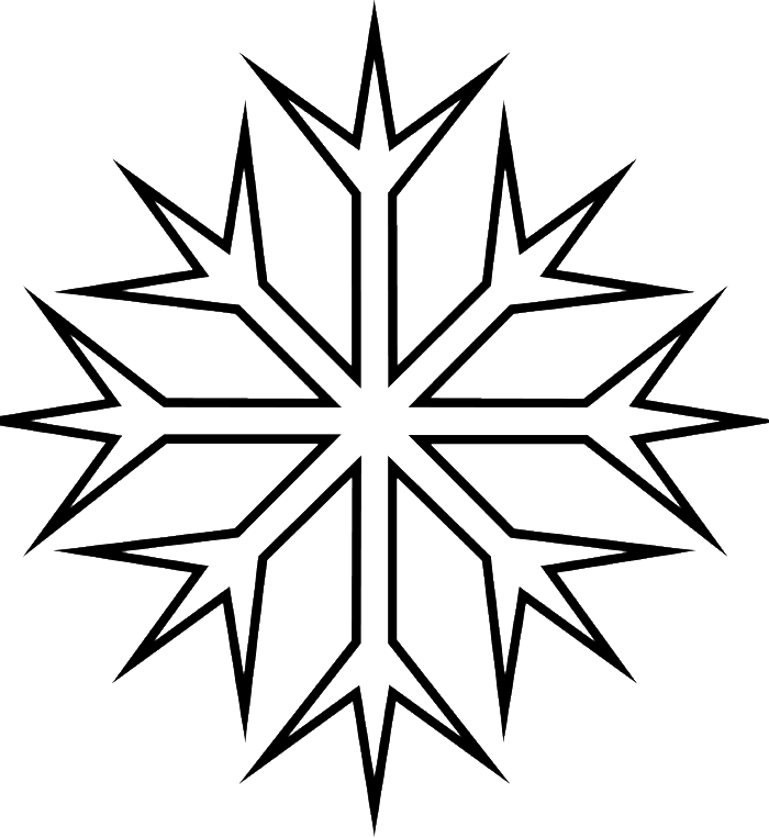 Snowflakes Ranging Sharp Coloring Pages - Snowflake Clipart (700x763)