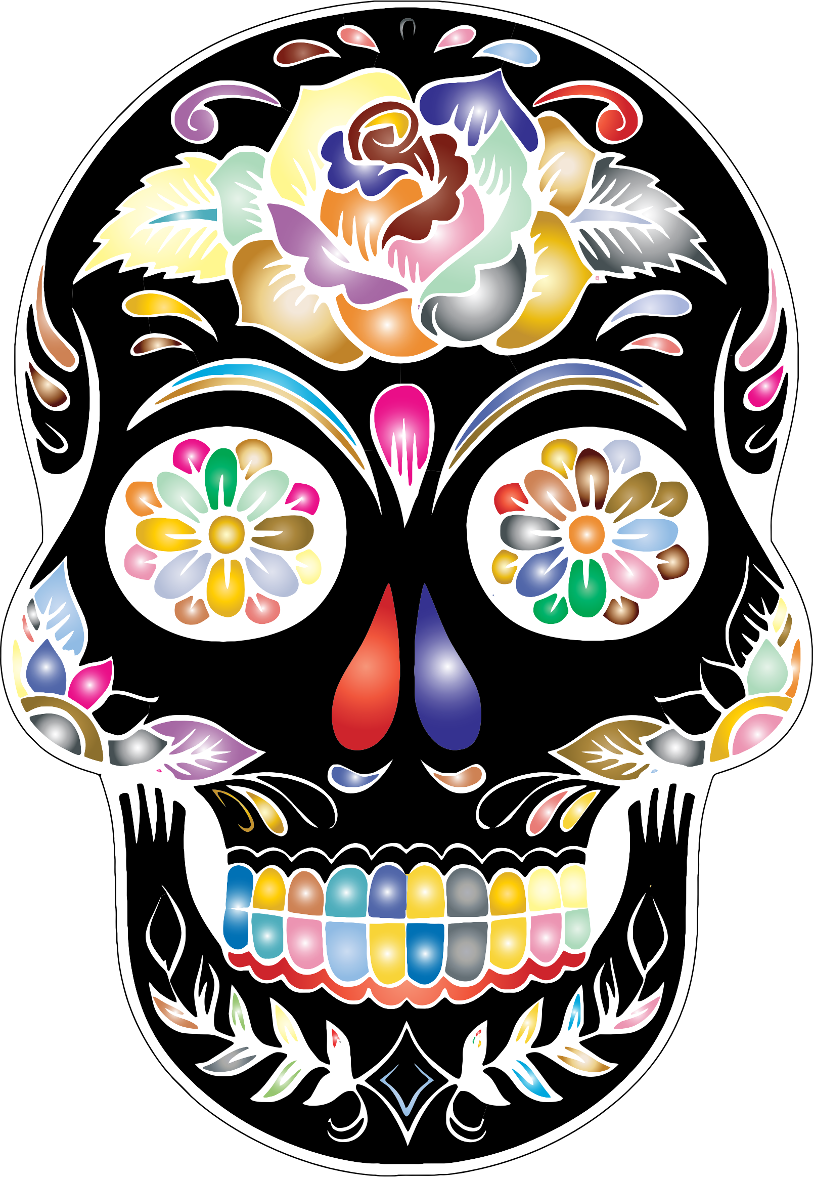 Sugar Skull Silhouette By Karen Arnold - Skull Silhouette (1608x2326)
