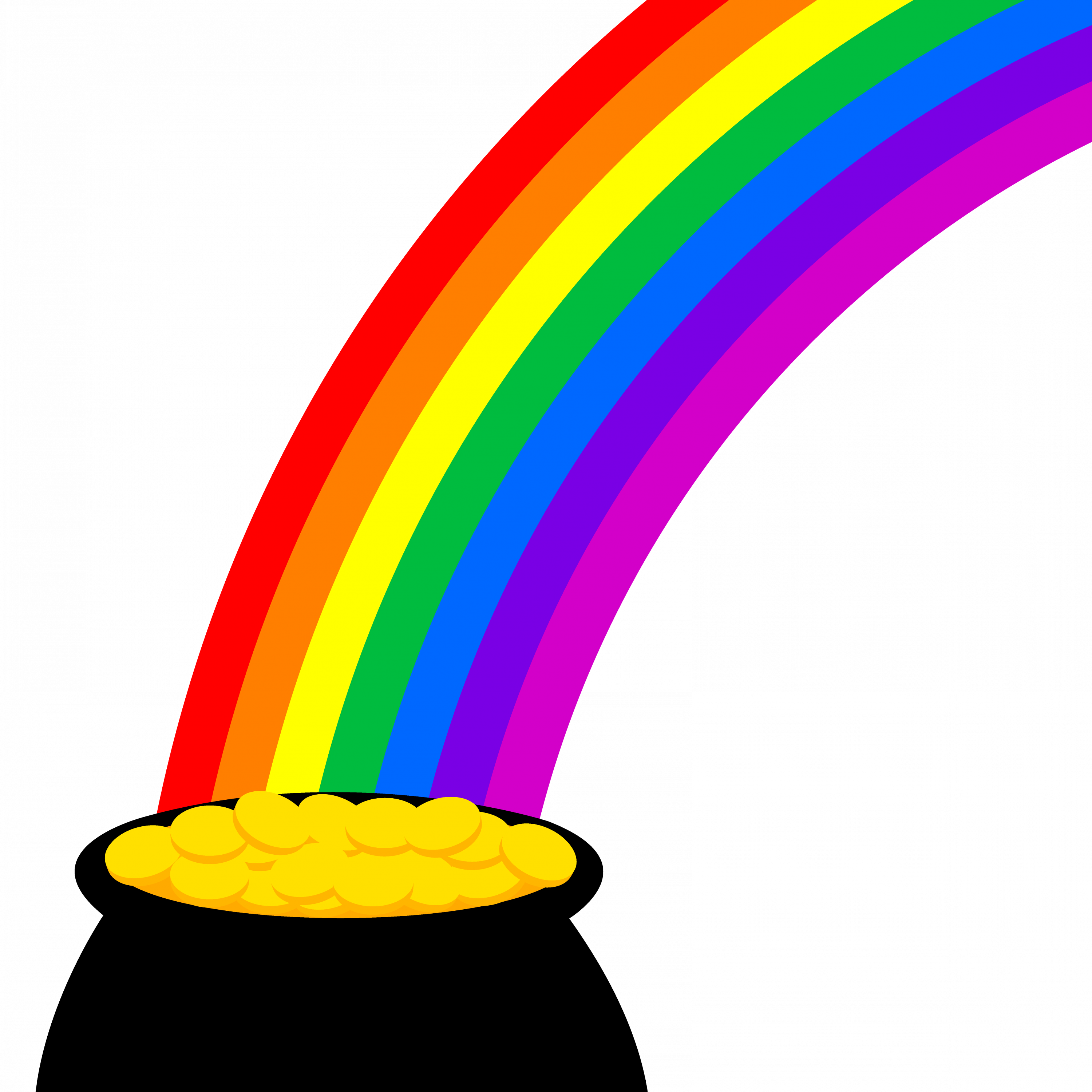 Rainbow Clipart Gold - Clip Art (3000x3000)