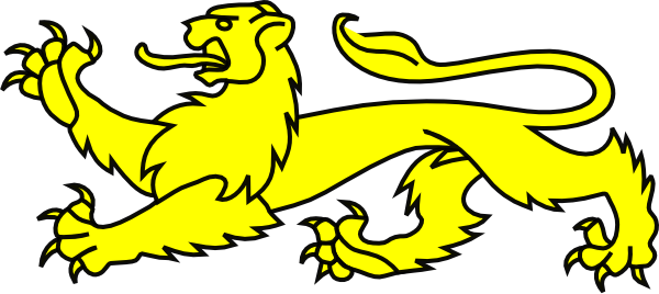 Lions Passant Gold Clip Art - Lion (600x268)