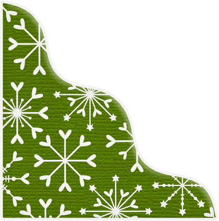 Green Snowflake Christmas Corner - Snowflake (430x434)