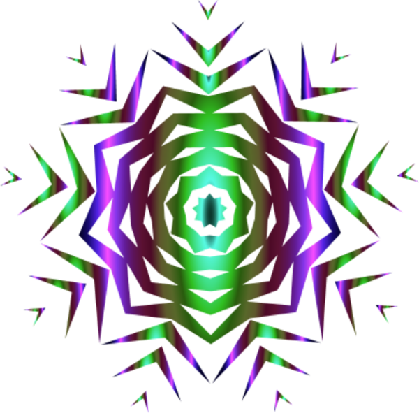 Prismatic Snowflake Clipart - Illustration (600x591)