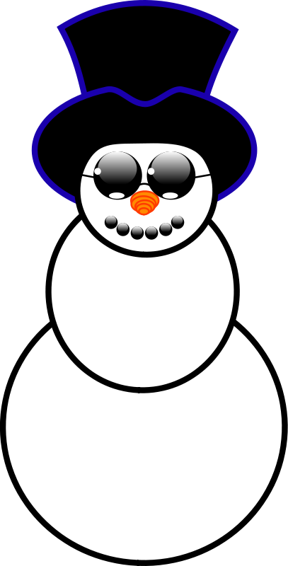 Free Snowman - Snowman With Sunglasses Clipart (407x800)