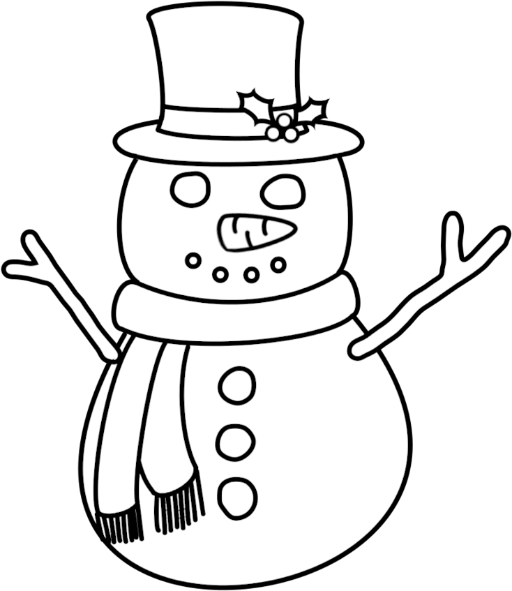 Snowman Digital Stamp By Janettebernard On Deviantart - Digital Stamp (894x894)