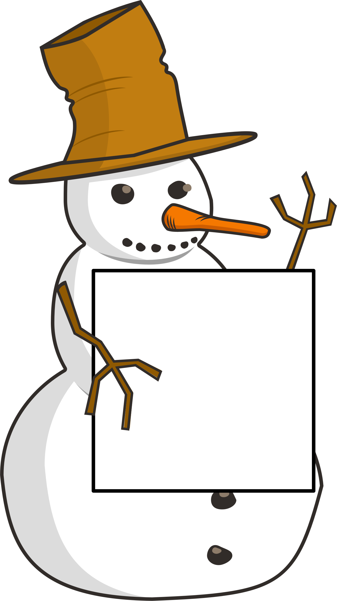 Snowman Holding Sign Clipart - Juegos Matematica Primer Grado (1345x2398)