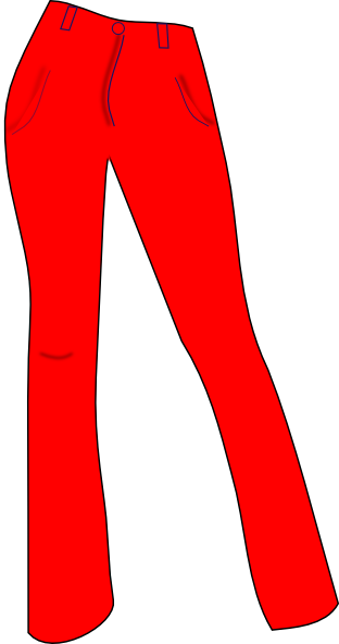 Red Clipart - Clipart Trousers (312x592)
