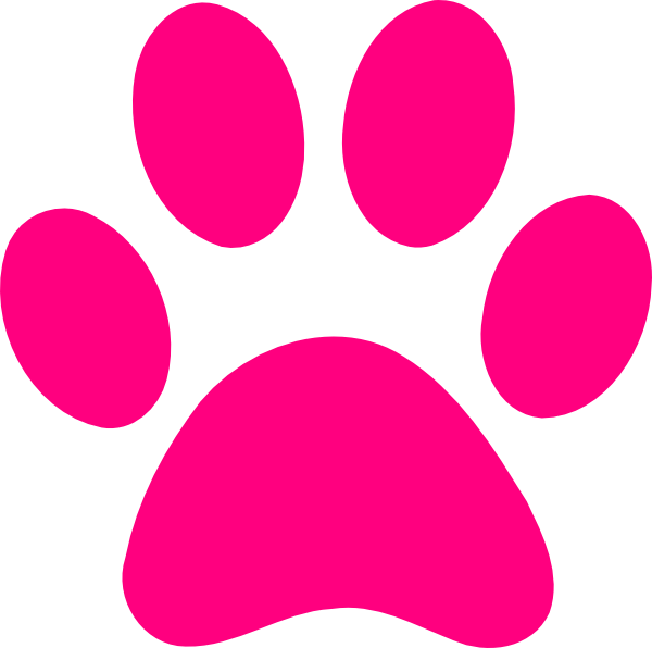 Pink Dog Print Clip Art 9ywkd4 Clipart - Paw Print Clip Art (600x596)