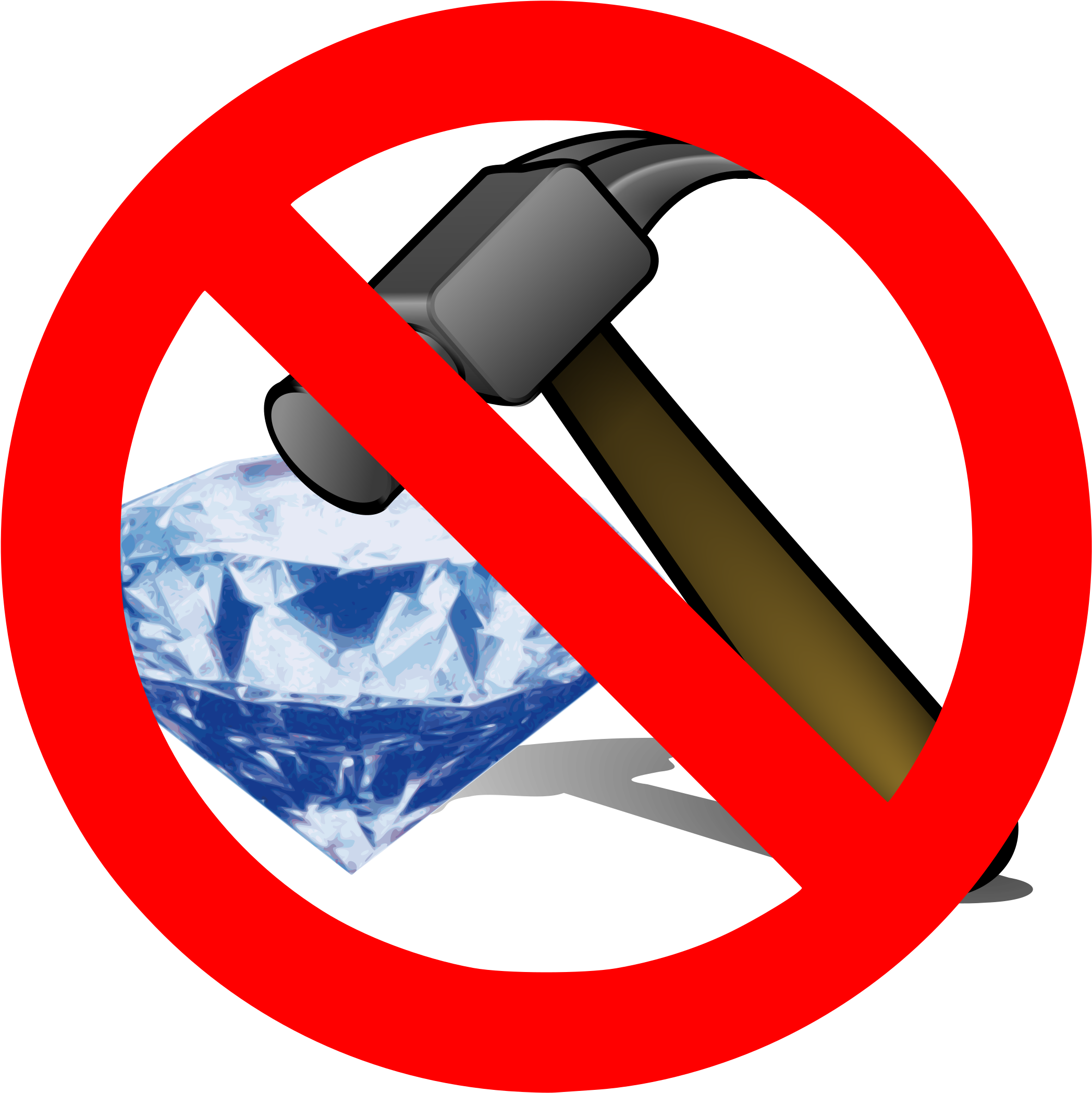 No Breaking A Diamond With A Hammer Clip Art - Breaking A Diamond (2400x2400)