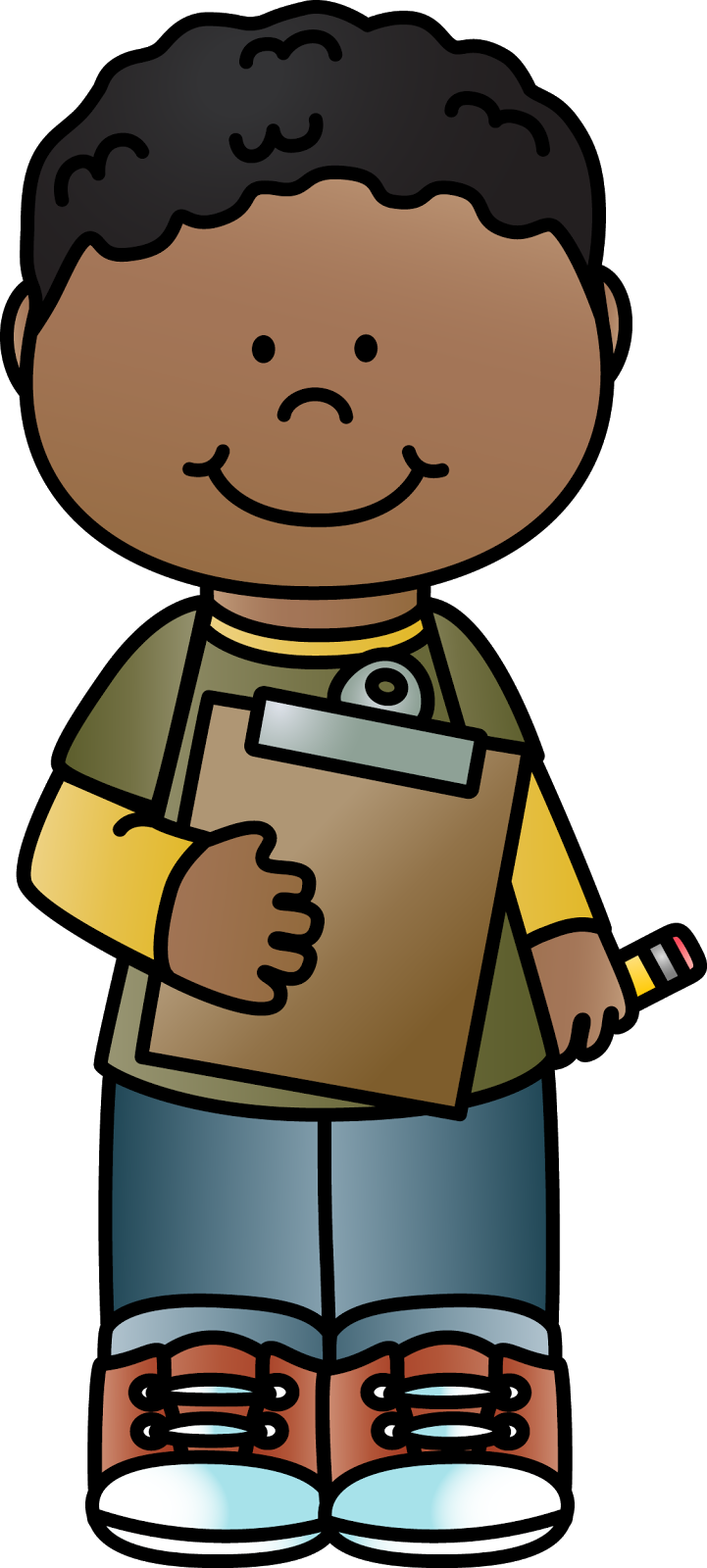 Math Games And Activities - Child With Clipboard Clipart (721x1600)