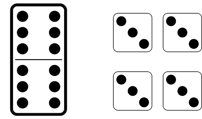 Multiplication Division Same But Different Domino Dice - Transparent Domino Clipart (713x538)