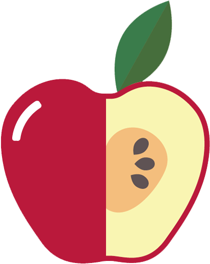 Learn More About Multiply - Cartoon Apple With Seed (428x543)