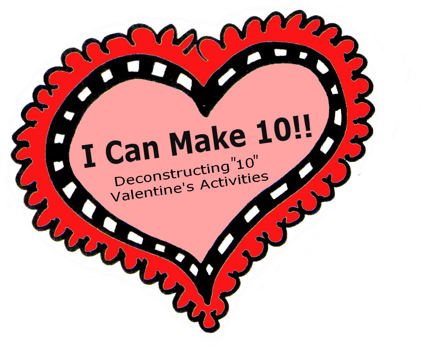 Valentines Math Freebie Decomposing 10 Preschool Powol - Heart (1448x1187)