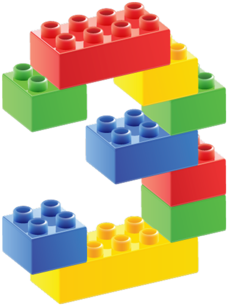 Number Sense, Bday Cards, Building, Searching, Clip - Number 3 In Lego (544x699)