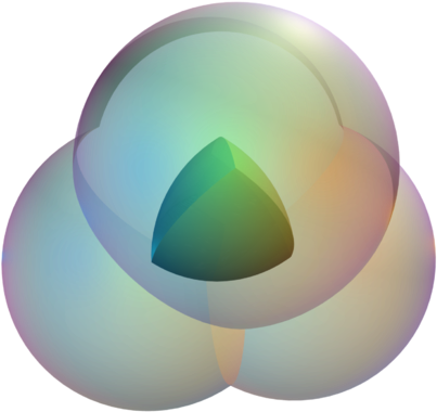 Four Balls Intersect To Form A Reuleaux Tetrahedron - Meissner Tetrahedron (440x440)