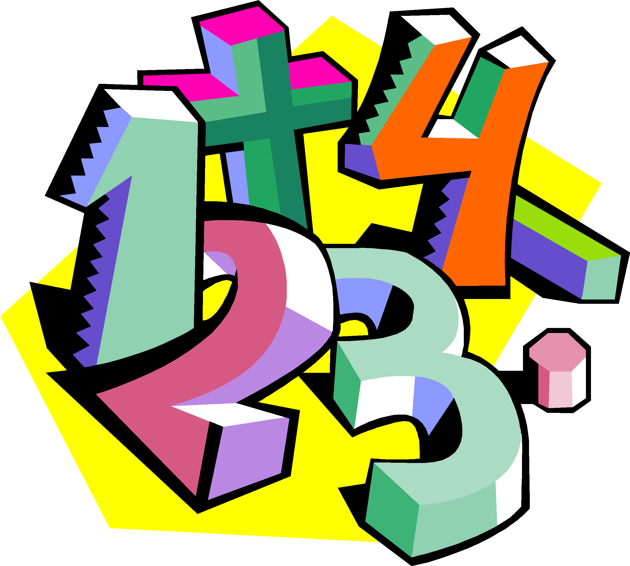 Number In The Middle And Had Other Numbers To Times - Math Numbers Clipart (2626x2382)
