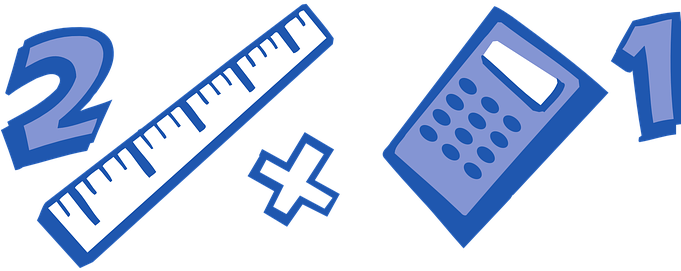 Mathematics School, Blue, Calculator, Math, Ruler, - Clip Art Math Symbols (680x340)