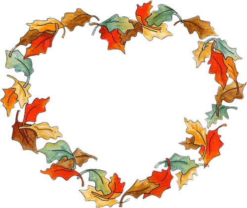 Page Borders, Borders And Frames, Fall Images, Frame - Leaf Heart (500x421)
