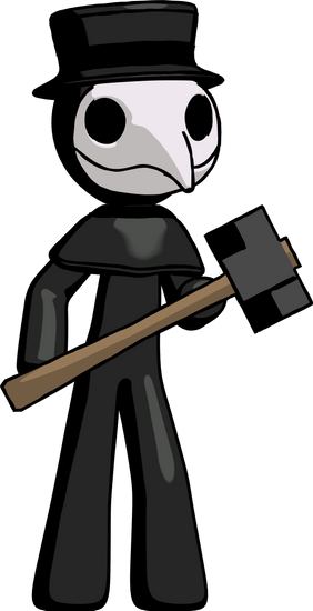 Plague Doctor Man With Sledgehammer - Stock Illustration (282x550)