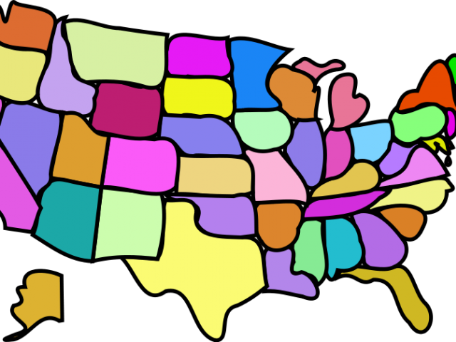 Geography Clipart Summer - United States Map White Background (640x480)