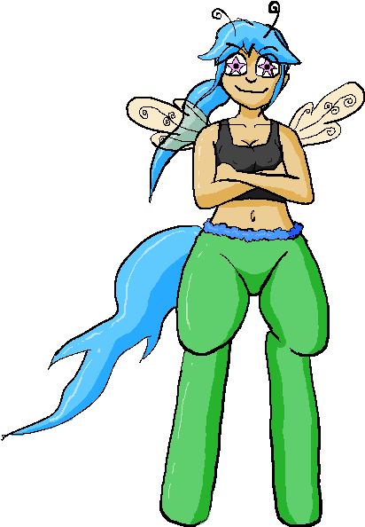 Alien, Artist Needed, Belly Button, Midriff, Oc, Oc - Cartoon (466x628)