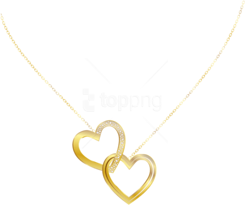 Free Png Download Gold Heart Necklace Clipart Png Photo - Clip Art (850x706)