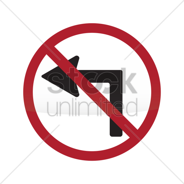 Do Not Turn Left Clipart Stock Photography Royalty-free - Do Not Turn Left Sign (600x600)