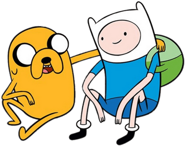 Adventure Time Finn And Jake Sitting Together - Adventure Time (400x400)
