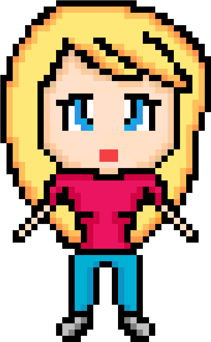 Blonde Girl - Pixel (1200x1200)