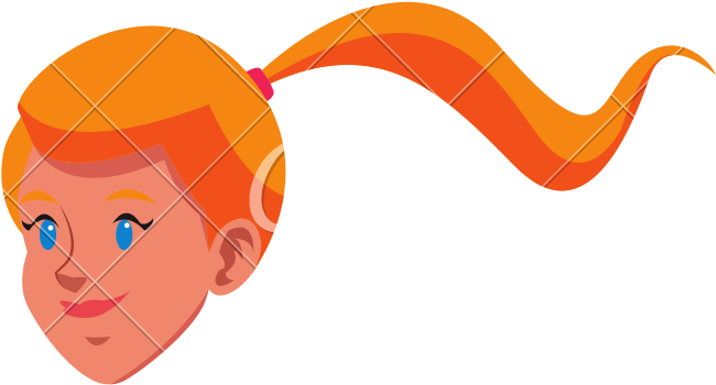 Blonde Girl Ponytail Character Icon - Illustration (800x800)
