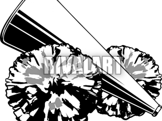 Silver Clipart Pom Poms - Pom Poms And Megaphone Clipart (640x480)