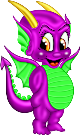 Con Vật Hoạt Hình Màu Tím (300x470)