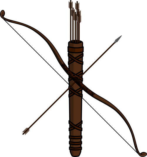 Vector Graphics - Bows And Arrows Clipart (500x534)